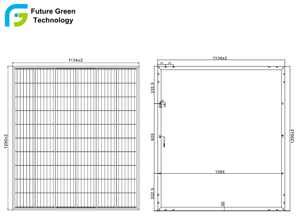 265W 280W 300W Solar Mono Panel Size