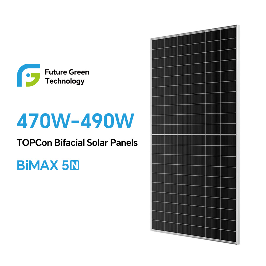 China Manufacturer BIFACIAL Half Cut 120 Cells 470W 475W 480W 485W 490W Solar Mono Panels