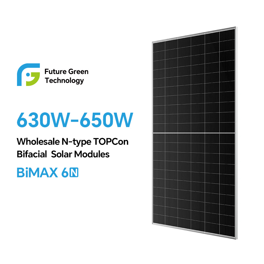 Factory OEM/ODM  630W 635W 640W 645W 650W 182MM Solar Cell Mono N-Type BIFACIAL Half Cut Solar Panels Solar Power Module