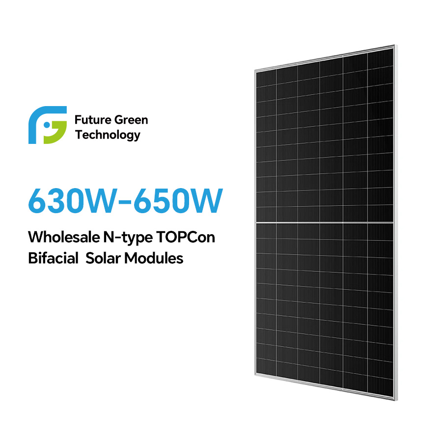 Factory OEM/ODM  630W 635W 640W 645W 650W 182MM Solar Cell Mono N-Type BIFACIAL Half Cut Solar Panels Solar Power Module
