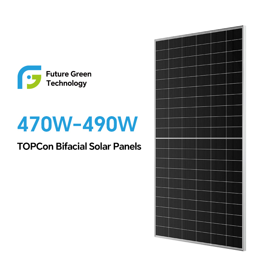 China Manufacturer BIFACIAL Half Cut 120 Cells 470W 475W 480W 485W 490W Solar Mono Panels