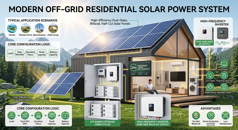 Off-Grid Solar System: Power Your House Without Grid Connection Off-Grid Solar System for Residential Installation