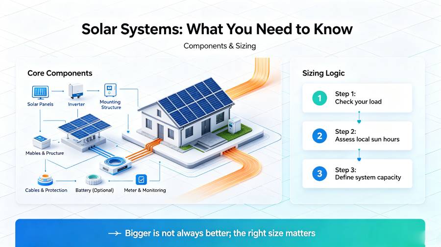 Solar Power System Architecture & Components Solar Power System Components and Sizing Layout